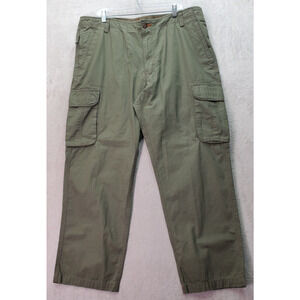 Outdoor Life Cargo Pants Mens Size 40 Green Mid Rise Comfort Pockets‎ Flat Front